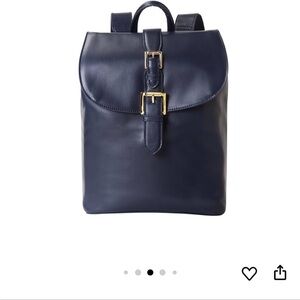 Isaac Mizrahi navy leather backpack